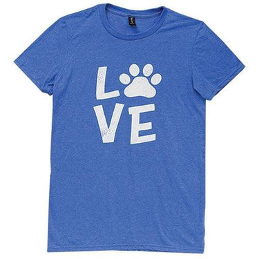 Paw Print Love T-Shirt Heather Blue XXL - The Fox Decor